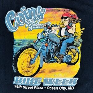 Vintage Coins Pub & Restaurant Ocean City MD Bike Week T-Shirt 2XL